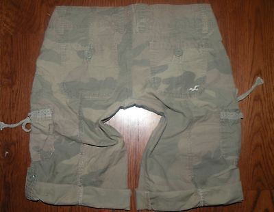 hollister camo cargo shorts xs w 28 l 11 womens jr s