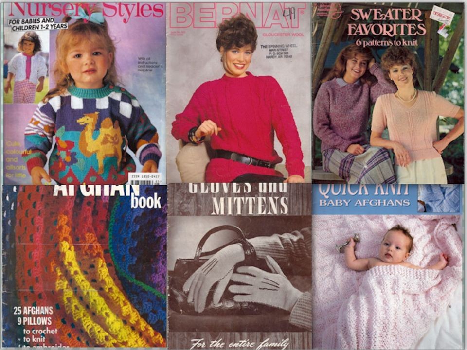 VARIETY OF KNITTING BOOKS NURSERY GLOVES AFGHANS LADIES SWEATERS U 