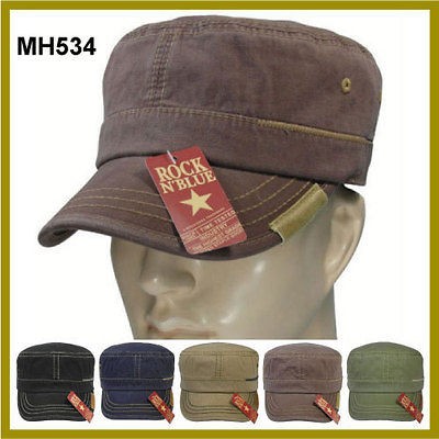   Women Military Soldier Cap Jeep Army K Pop Hat Golf Vintage Look Brown