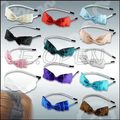 Women Girl Lady Korea Elegant Bow Headband Hairband Hair Bands Band 