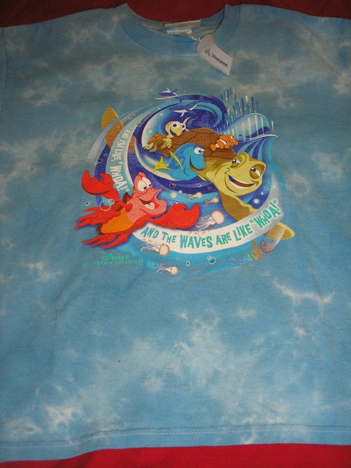 Large Nemo & Gang ~ Waves Are Like Whoa ~ Blue Tee Shirt NWT Disney 