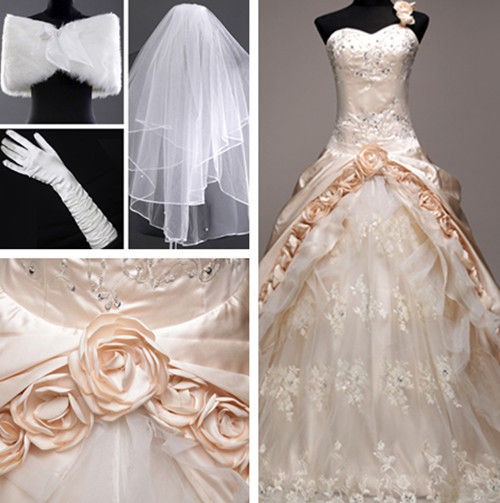 2012 Embroidery New Wedding Dress/ Bridesmaid/ Gown Stock Size* 8 10 