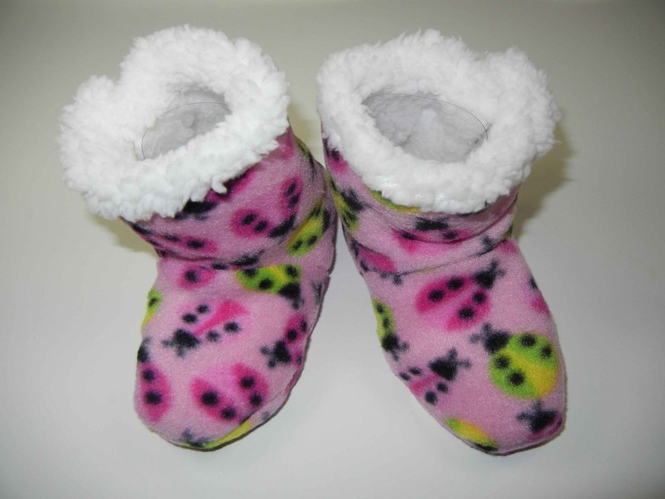 Snoozies Baby Booties Babybugs Pink Ladybugs 0 12 month infant girl