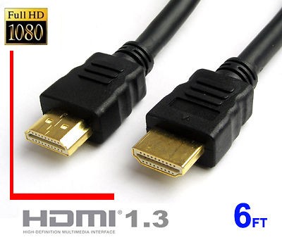 Premium 1080p 1.3 24K Gold HDMI Cable Cord 6 FT 6ft for PS3 HDTV 