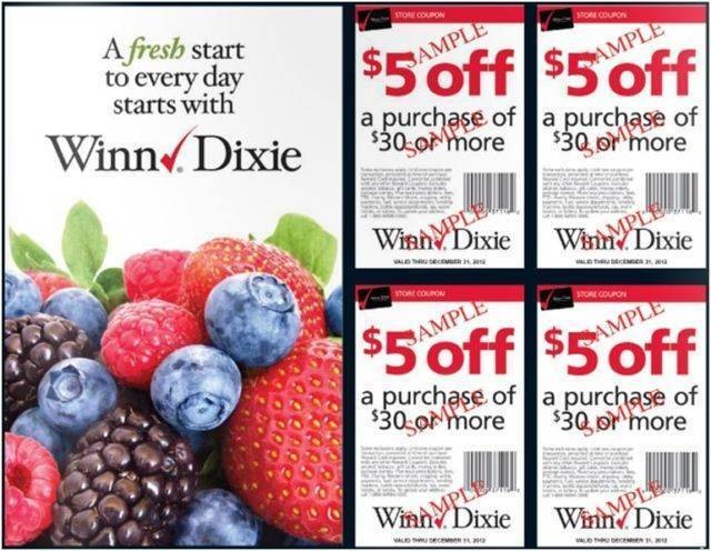 HOT (20) $5 OFF $30 WINN DIXIE COUPONSSAVI​NGS OF 100$ _USE AT 