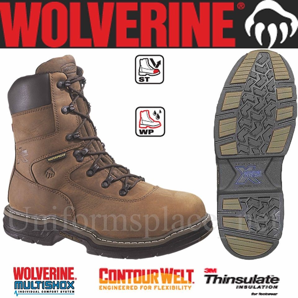 Wolverine WORK BOOT Marauder MultiShox Contour Welt Waterproof 8 