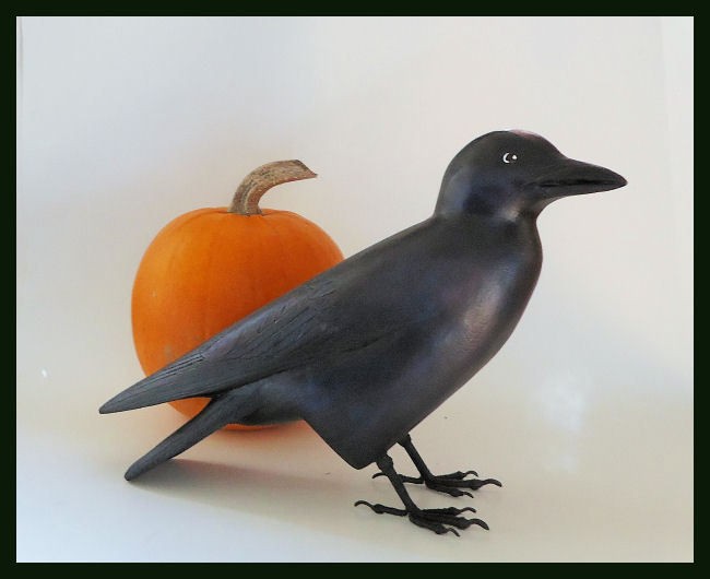 carved crow carving maine art  135 00