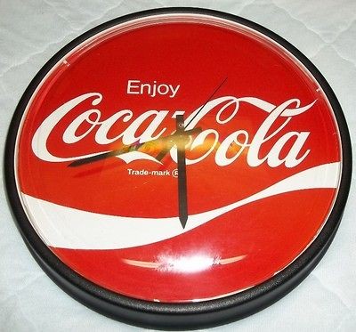 Vintage 13 inch Enjoy Coca Cola Round Wall Clock Kienzle Quartz