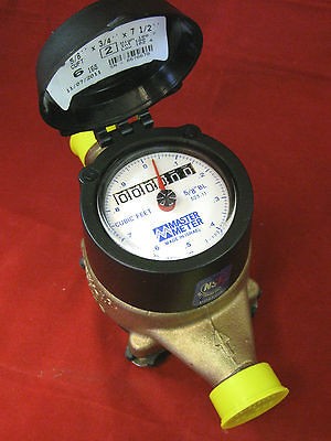 Multi Jet Water Meter   Lead free Brass 5/8 x 3/4 Cubic Feet, BL05 