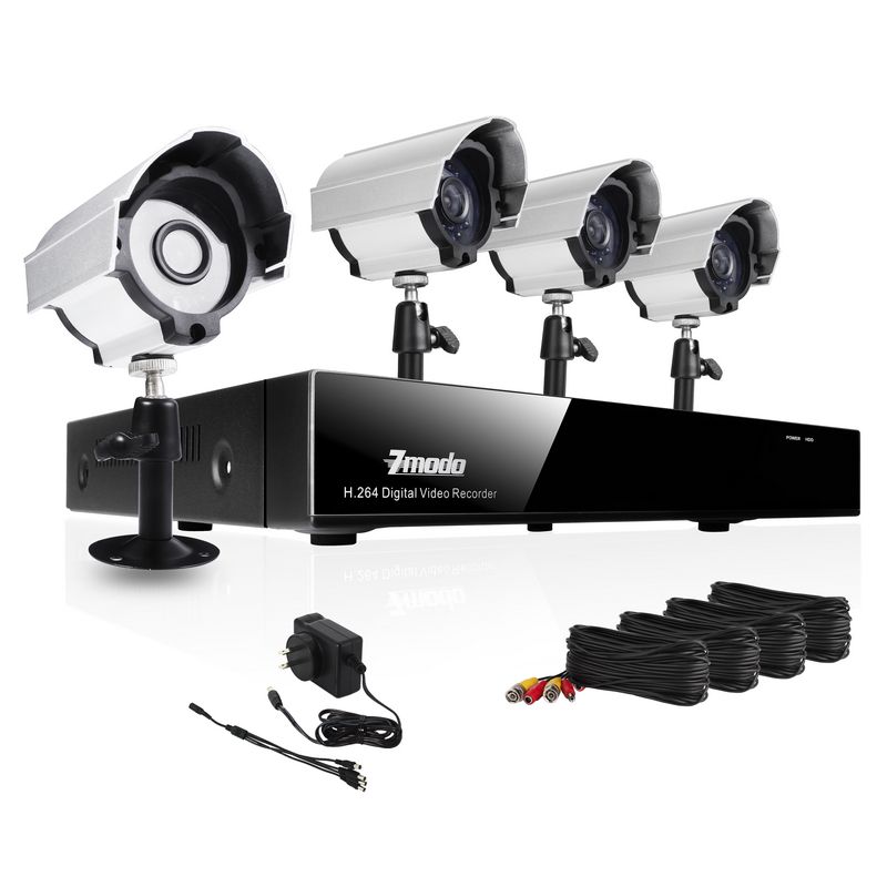 ZMODO Home Security System 4 CCTV Camera Outdoor w Sony CCD 4CH 