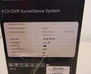 ZMODO 4 Channel DVR + 4 Outdoor Security Surveillance System
