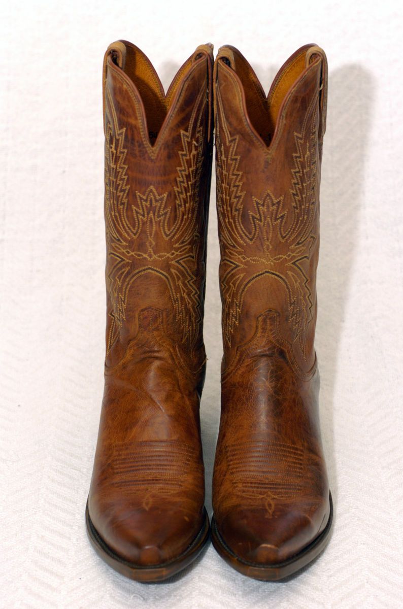 1883 by Lucchese Mens N8800 54 Boots in Peanut Burnished Leather Sz 