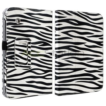 White Black Zebra Stand Leather Case Cover Pouch for Samsung Galaxy 