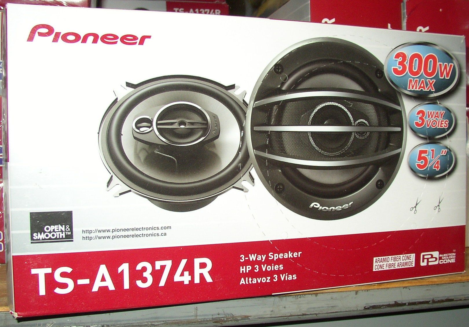 PIONEER 5 1/4 3 WAY CAR SPEAKERS TS A1374R NEW PAIR TSA1374R