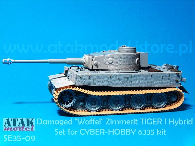 Atak SE35 09 1 35 Tiger I Hybrid Damaged Waffel Zimmerit for Cyber 