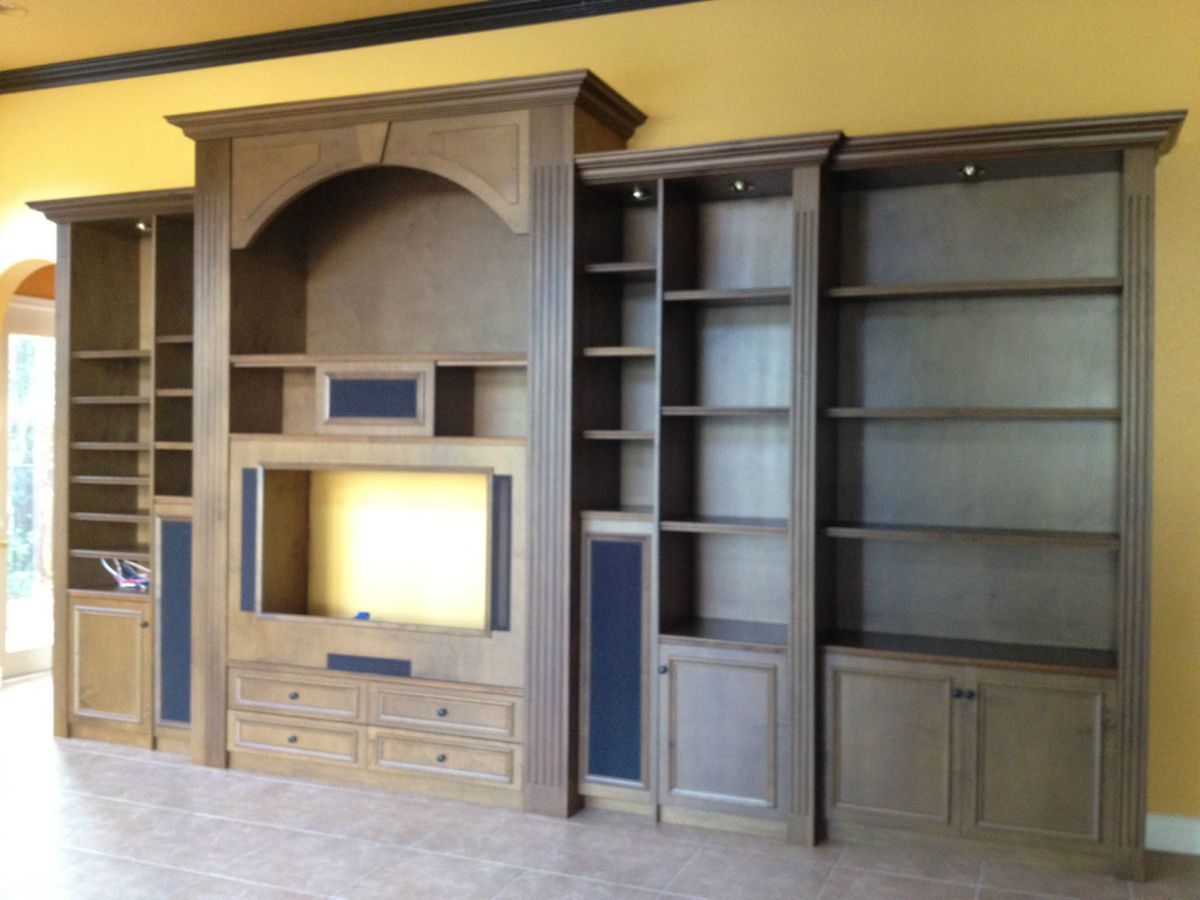 CUSTOM WALL UNIT VERY NICE 16 ft Long Holds 50 Plasma TV Great Price