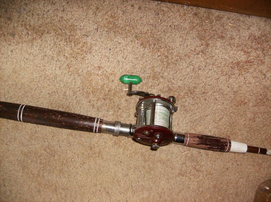 Penn #9 trolling reel + 5.5 ft no name trolling rod   very good 