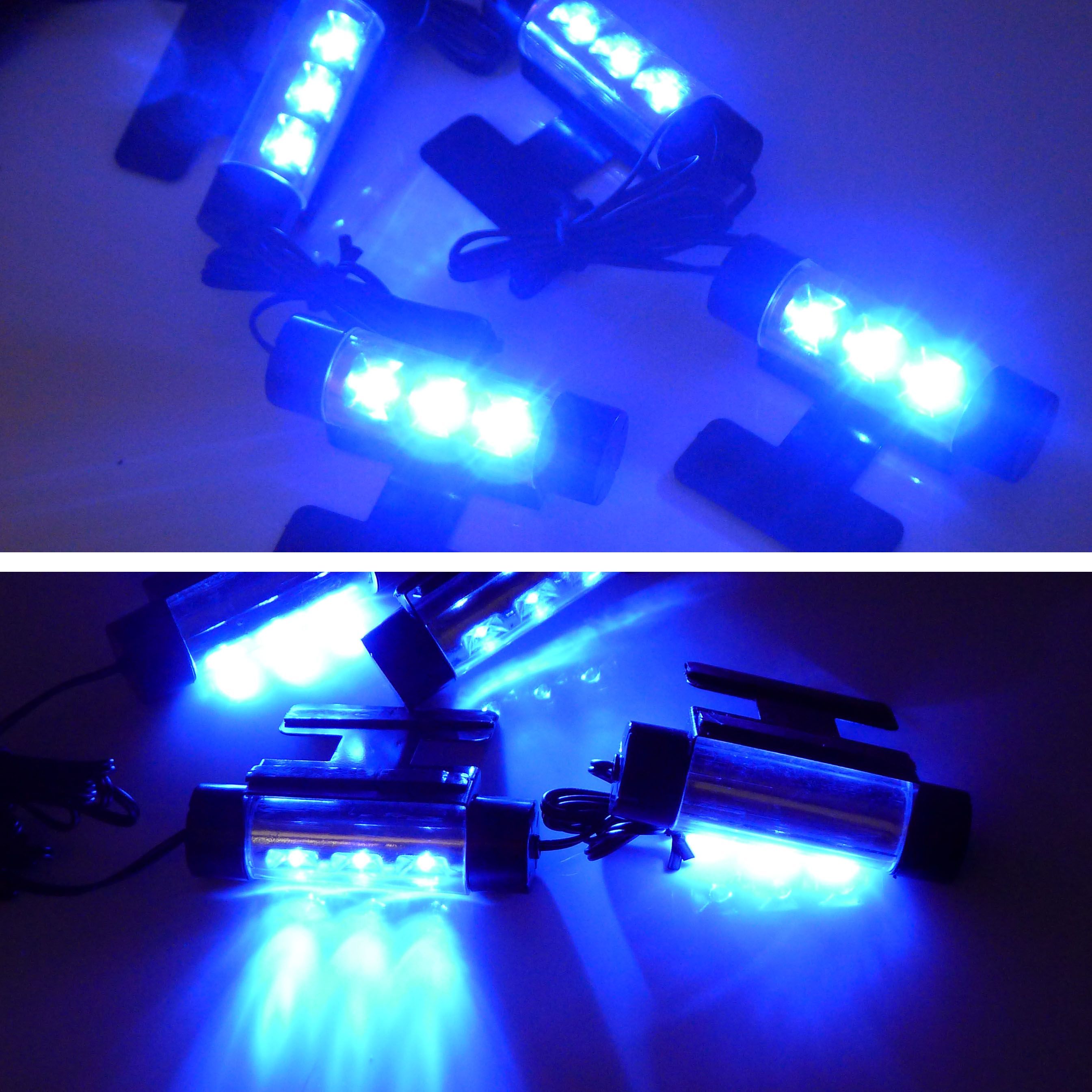 4X 3LED Car Charge 12V Glow Interior Decorative 4in1 Atmosphere Light 