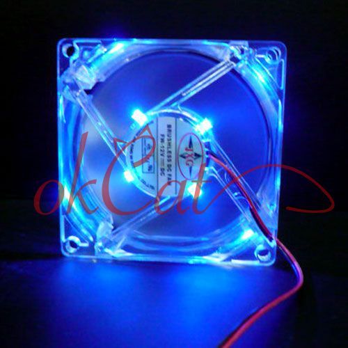 80mm Fans 4 LED Blue for Computer PC Case Cooling