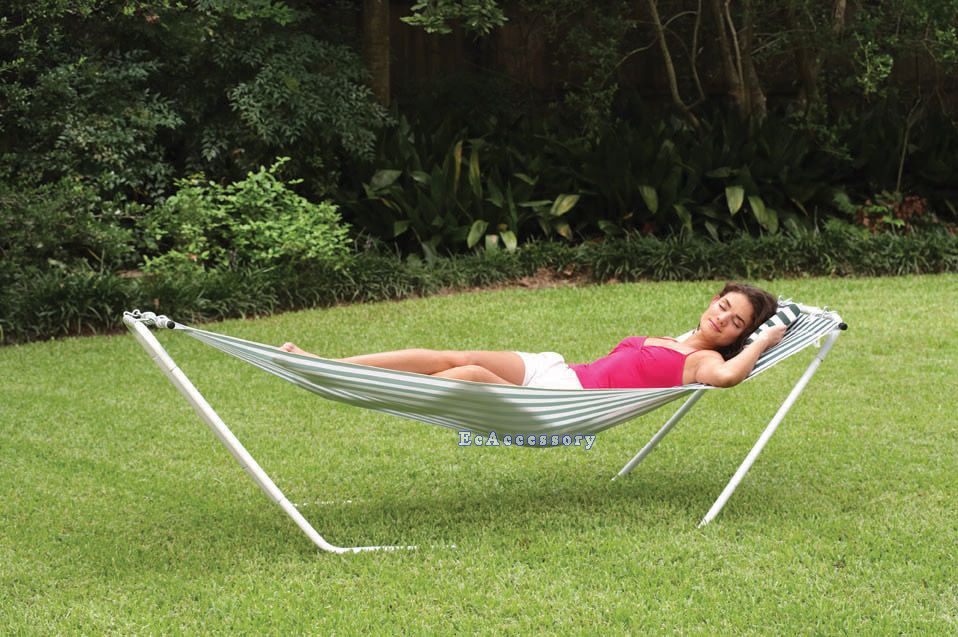 Texsport Outdoor Backyard Cotton Hammock Stand Combo