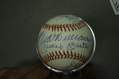 500 HOME RUN CLUB SIGNED BASEBALL MANTLE, WILLIAMS & MORE W/ COA NO 