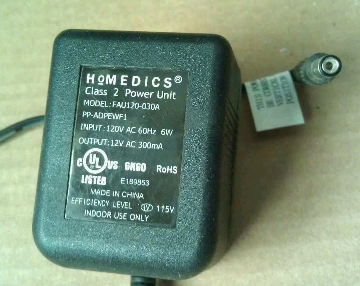    12 Volt 300mA Heating Massage Pad FAU120 030A AC Wall Power Adapter