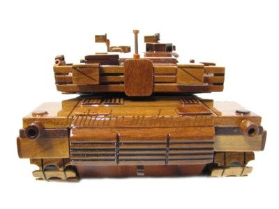 M1 MIA1 MIA2 Abrams Army USMC Marine Tank Mahogany Wood Wooden Display 