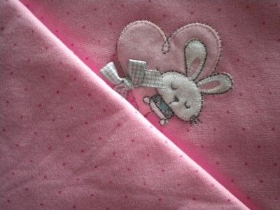 Absorba Pink Bunny Receiving Stroller Crib Soft Absorbant Baby Girl 