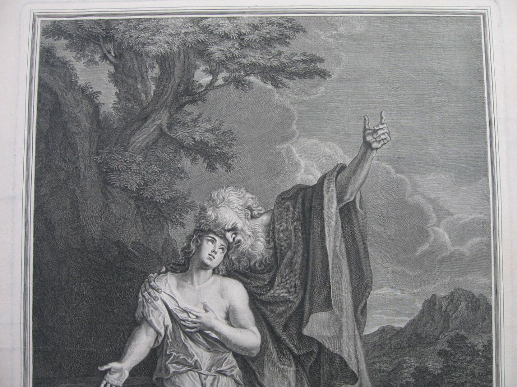   Von Pierre Drevet Das Opfer Abrahams 1707 Engraving Sacrifice