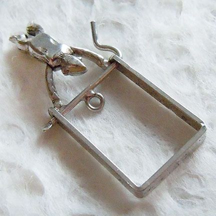 Vintage 1940s Acrobat Clown Flips Over Bar Sterling Silver Mechanical 