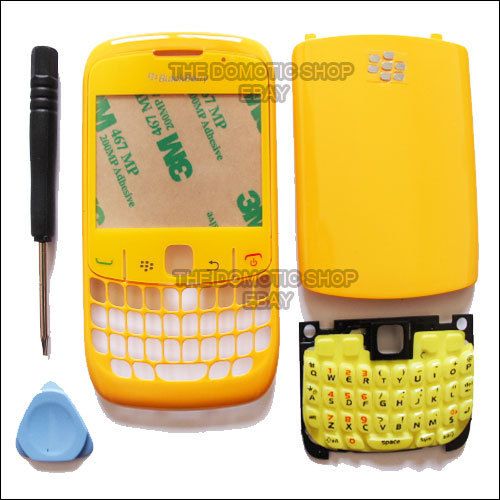 Carcasa Para Blackberry Curve 8520 Color Amarillo Amarilla Herramienta 