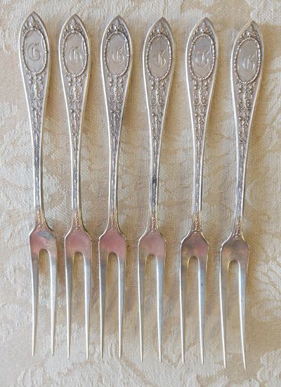 whiting adam pattern strawberry forks mono g 6 six sterling berry 