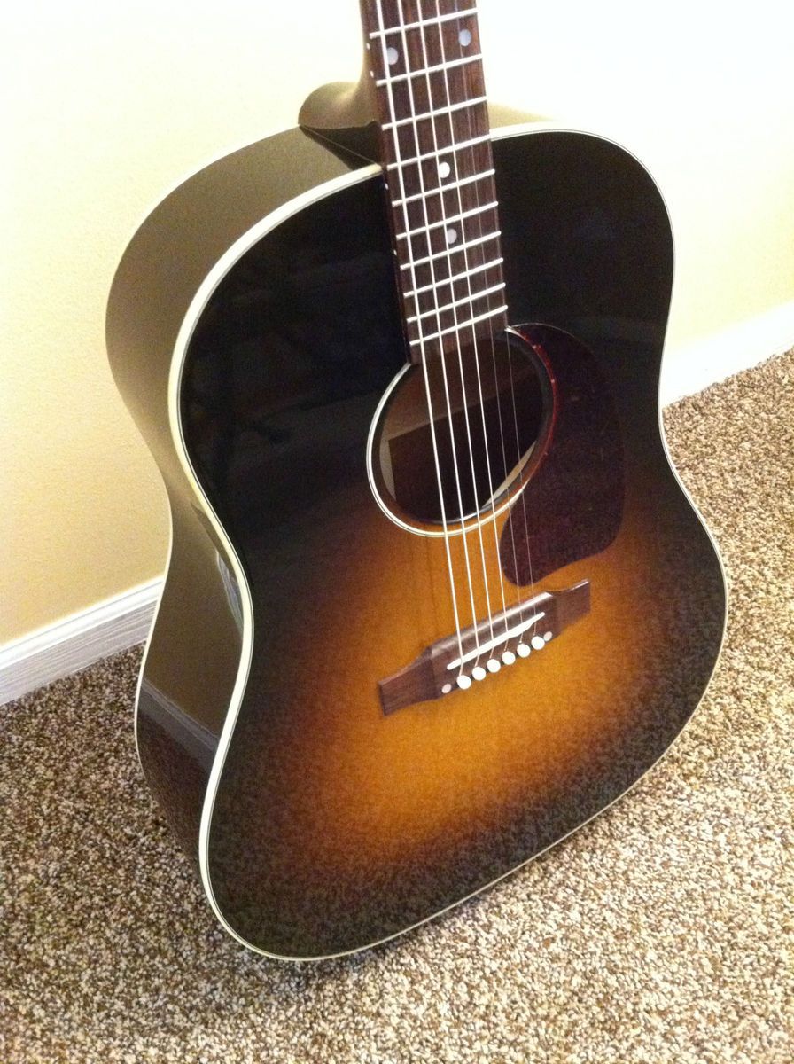 2011 Gibson J 45 Standard Acoustic Electric Guitar with K K Mini 