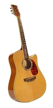 DESCRIPTION ACOUSTIC GUITAR W. CUTAWAY TRADITIONAL DREADNAUGHT.