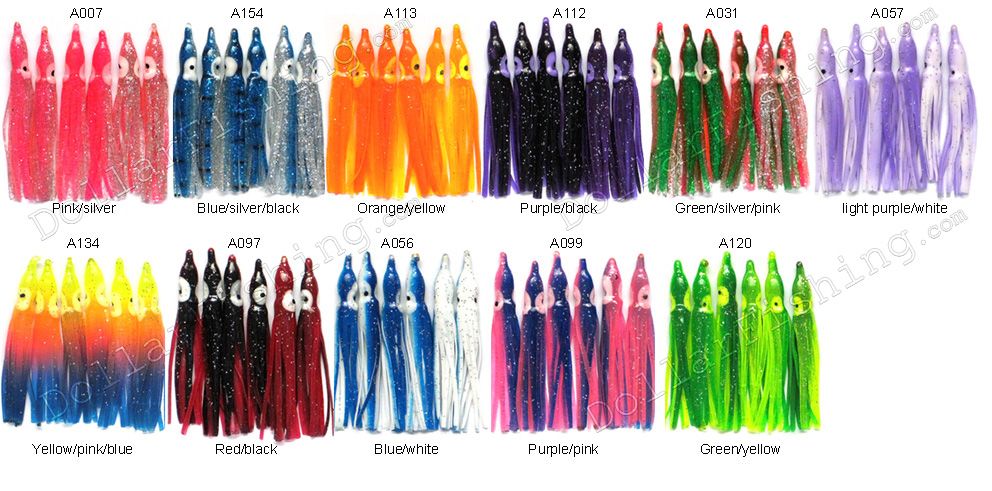 Octopus Skirts Hoochies Fresh Saltwater Lures 11x6