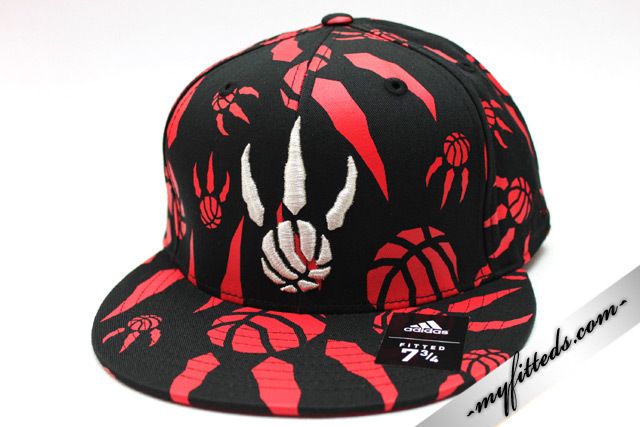 Adidas Toronto Raptors NBA Fitted Cap Black New