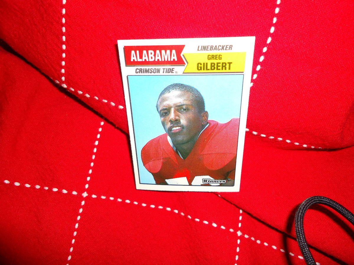 1988 WINNERS CARD GREG GILBERT LINEBACKER ALABAMA CRIMSON TIDE