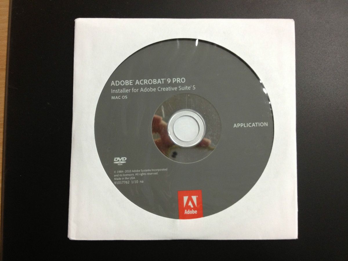 Adobe Acrobat 9 Pro for Mac Install DVD and Genuine Adobe Serial Key 