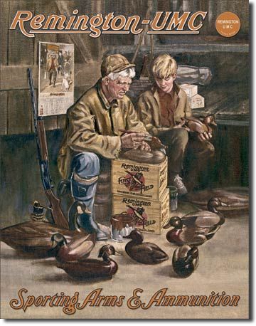 Hunt Remington Decoy Maker Tin Sign Guns Poster Print