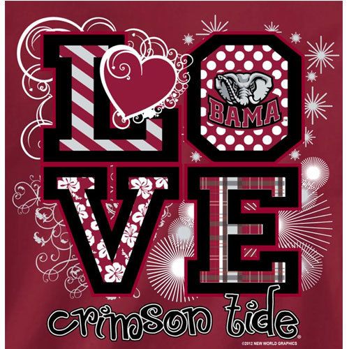 Alabama Crimson Tide Football T Shirts Bama Girls Love Crimson Tide 