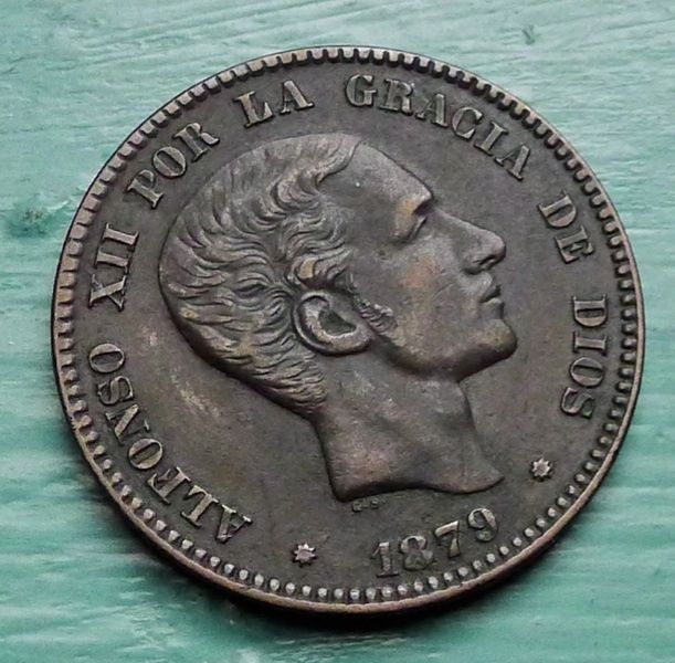 Spain Alfonso XIII 10 Centimos 1879 High Grade