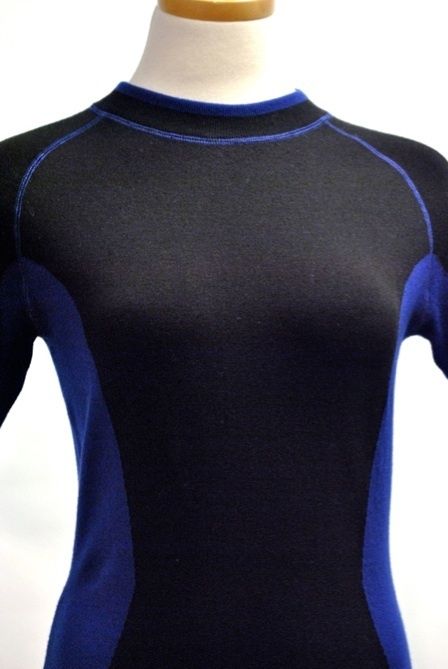 Alexander Wang Colorblock Fitted Knit Dress Sz M Black Cobalt $530 