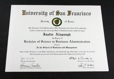 University of San Francisco Diploma College Authentic