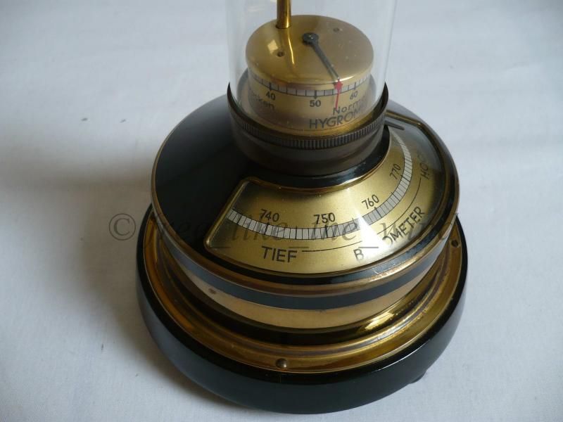 GREAT ART DECO LUFFT WEATHERSTATION BAROMETER COMPASS ~ MID CENTURY 