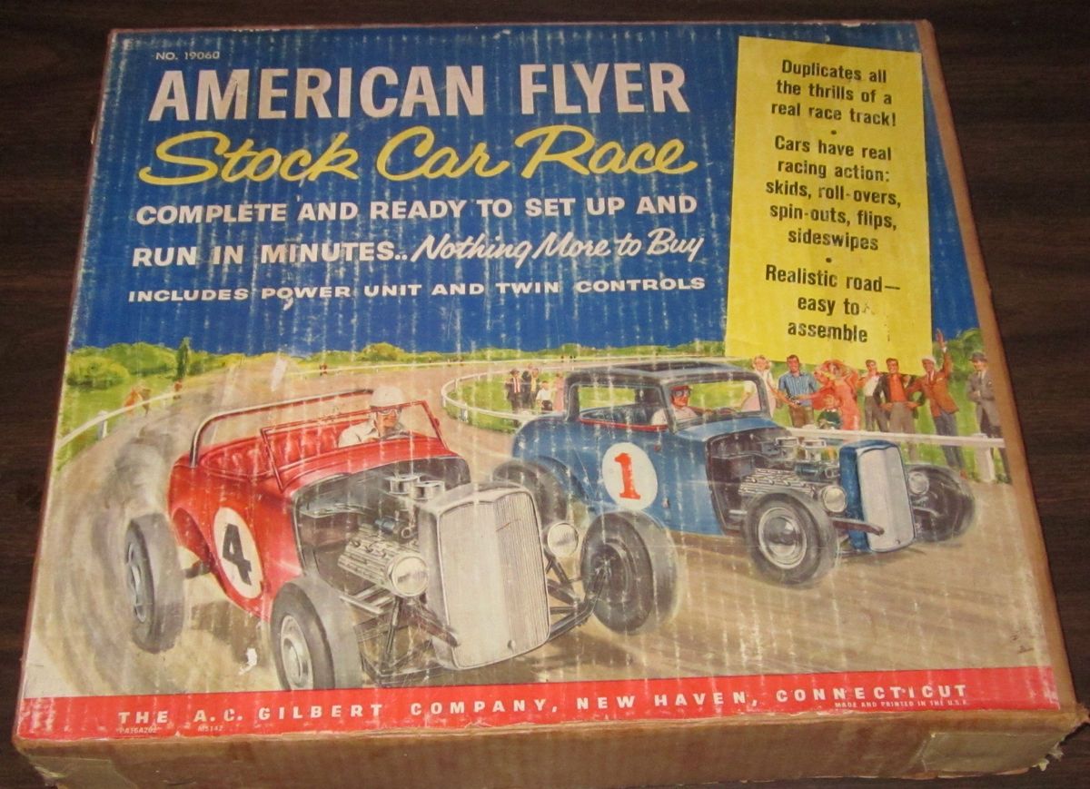 AMERICAN FLYER No 19060 STOCK CAR RACE A.C. GILBERT w/orig BOX ~ SLOT 