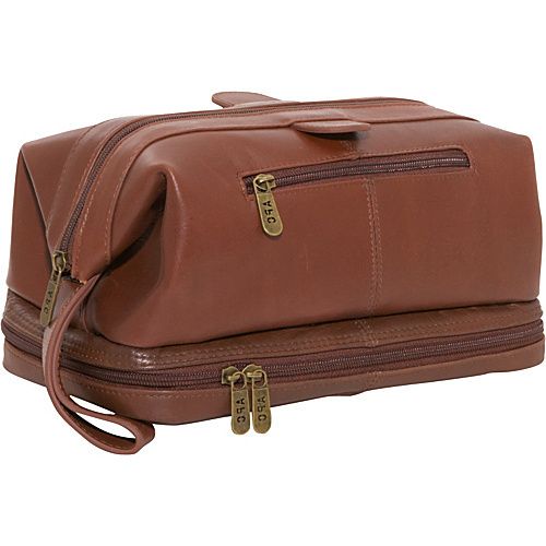 Amerileather Leather Toiletry Bag Brown