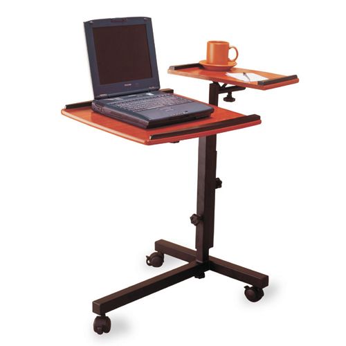 Mobile Computer Laptop Cart Desk File Cabinet w Wheel