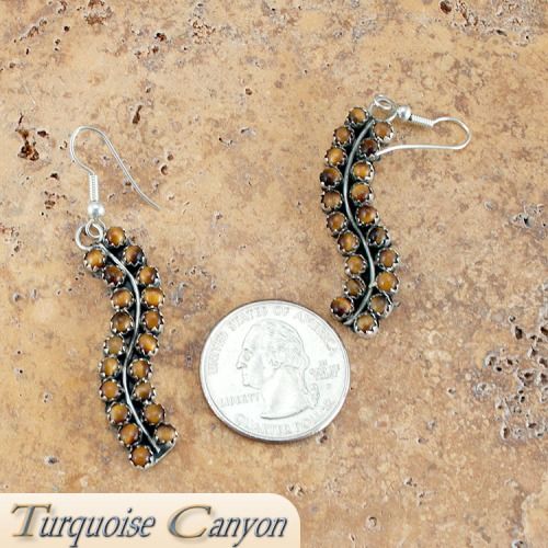 Navajo Native American Tiger Eye Earring SKU 222976