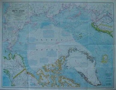 Map North Pole Alaska Arctic Greenland Canada Amundsen