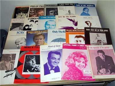 Great Lot of 100 60s vocalists Hits Stars Sheet Music